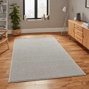 Seam Flat Weave Easy Clean Rug - Beige/Black - 160x220