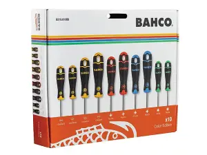 Bahco B219.010RB BahcoFit Coloured Handle Screwdriver Set, 10 Piece BAHB219010RB