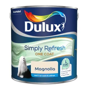 Dulux One coat Magnolia Matt Emulsion paint, 2.5L