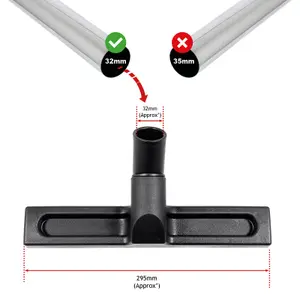 SPARES2GO Hard Floor Brush Head Tool compatible with Numatic Henry Hetty George James Nuvac Vacuum Cleaners 32mm