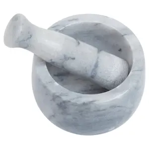 Maison by Premier Salerno Grey Marble Straight Mortar And Pestle