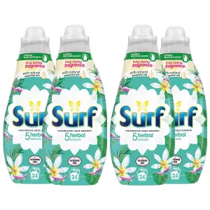 Surf Herbal Extracts Lasting Fragrance Liquid Detergent 648ml, 96 Washes, 4Pk