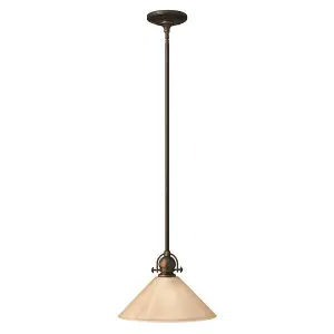 1 Bulb Ceiling Pendant Light Fitting Olde Bronze LED E27 60W Bulb