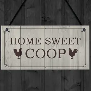 Funny Chicken Sign HOME SWEET COOP Outdoor Garden Sign For Chicken Hens