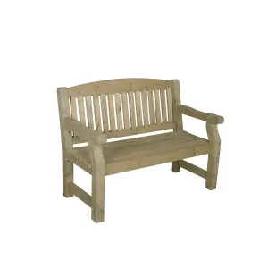 Forest Garden Harvington Natural timber Wooden Non-foldable Bench 123cm(W) 96cm(H)