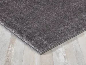 Smart Living Shaggy Soft Area Rug, Fluffy Living Room Carpet, Kitchen Floor, Bedroom Ultra Soft Rugs 60cm x 110cm - Silver/Grey