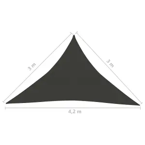 Berkfield Sunshade Sail 160 g/m2 Anthracite 3x3x4.2 m HDPE