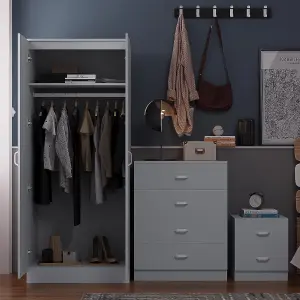 Wardrobe 2 Door Matt Grey Finish