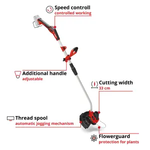 Einhell 33cm Power X-Change Cordless Strimmer 18V String Grass Trimmer GE-CT 18/33 Li E - Body Only