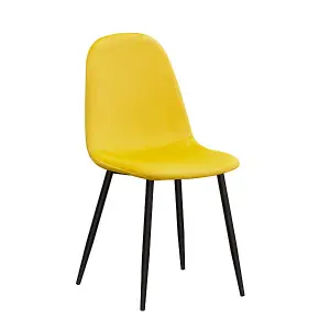 Dining Chair - Metal - L52 x W44 x H86 cm - Yellow/Black