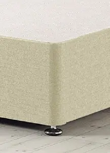 Somnior Platinum Beige Linen Divan Base With Headboard - King