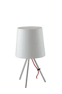 Luminosa MARLEY Table Lamp with Round Tapered Shade White, Aluminum Lampshade 25x43.5cm