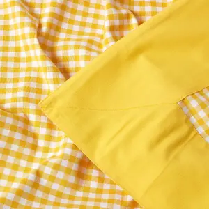 Homescapes Cotton Gingham Check Yellow Throw, 150 x 200 cm