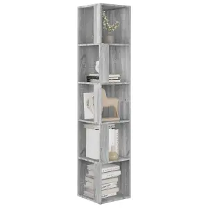 Berkfield Corner Cabinet Grey Sonoma 33x33x164.5 cm Engineered Wood