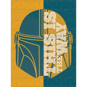 Star Wars Mandalorian Half/Half Quote Canvas Print Yellow/Blue (80cm x 60cm)