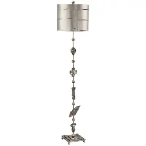 Floor Lamp Silver Leaf Silhouettes Aged Silver LED E27 100W