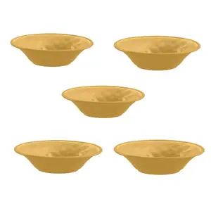 Purely Home Crackle Gold Melamine Low Bowls - Set of 5