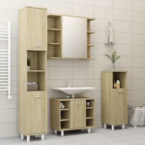 Berkfield Bathroom Cabinet Sonoma Oak 30x30x95 cm Engineered Wood