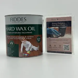 Fiddes Hard Wax Oil, Belgium Grey 2.5L + Free Priory Free Cloth