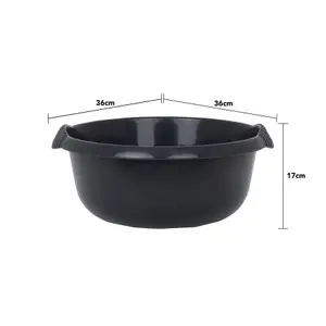 Wham 3 Piece Casa Multi-Functional Round Plastic Bowl Set Midnight (28cm, 32cm & 36cm Bowls)