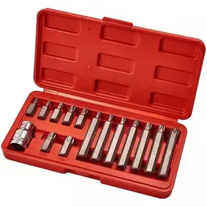 15pc Torque Bit Set In Case Metric Torx Crv Star Drive Storage Diy Compact