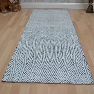 Black/White Classic Abstract Modern Handmade Easy to Clean Rug For Dining Room Bedroom LivingRoom-66 X 200cm (Runner)