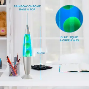 Global Gizmos Blue & Green Retro Lava Lamp