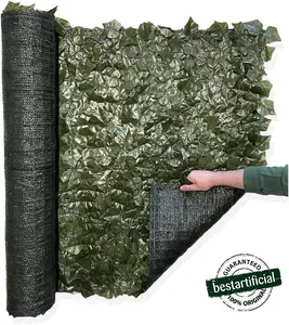 Best Artificial 3m x 1m English Ivy Leaf Screening Privacy Hedging Roll with Sun Shading Backing - UV Protected