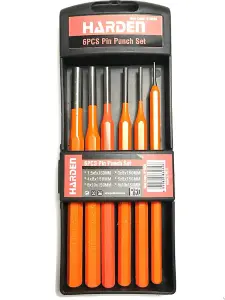 HARDEN heavy duty chisel punch set 6 pcs, hardened in handy case (HAR 610836)