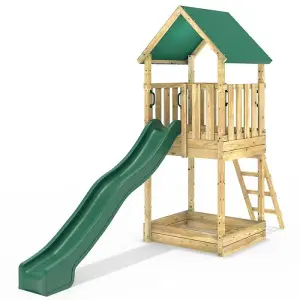 Rebo Modular Wooden Climbing Frame Adventure Playset - Tower Canvas Roof