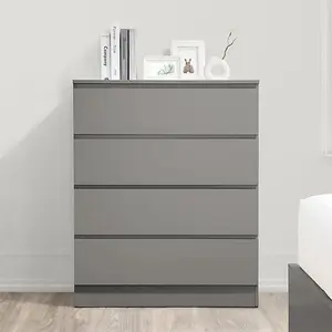 Grey 3 Piece Furniture Set Chest of Drawers Bedside Tables Birlea Oslo