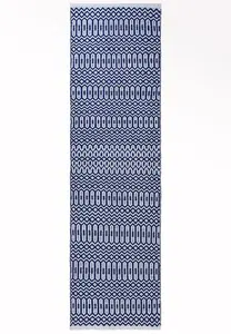 Blue Outdoor Rug, Geometric Stain-Resistant Rug For Patio Decks  2mm Modern Outdoor Area Rug-200cm X 290cm