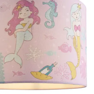 Printed Multicolour Mermaid Light shade (D)25cm