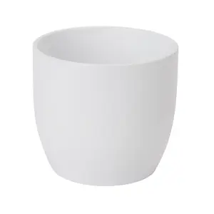 Verve White Ceramic Plant pot (Dia) 14cm, (H)13cm, 1.4L