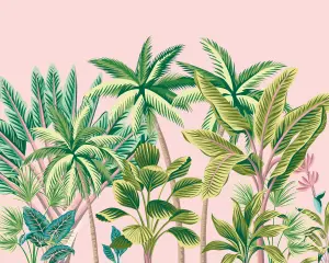 Origin Murals Tropical Palm Trees Pink Matt Smooth Paste the Wall 300cm wide x 240cm high