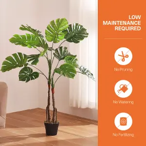 120cm H Artificial Palm Plants in Pot Fake Plants Tropical Palm Tree Potted Monstera Plant Tree for Indoor Decoration