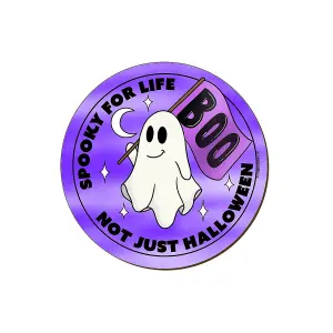 Grindstore Spooky For Life Not Just Halloween Coaster Purple/White/Black (One Size)