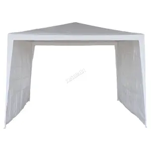 BIRCHTREE 3X3M Outdoor PE Gazebo Patio Shade Canopy Waterproof 4 Pieces Sidewalls White