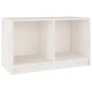 Berkfield TV Cabinet White 70x33x42 cm Solid Pinewood