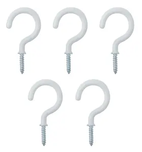 White Large Cup hook (L)47mm, Pack of 25