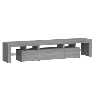 Berkfield TV Cabinet with LED Lights Grey Sonoma 200x36.5x40 cm