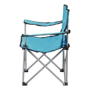 Kids Lightweight Folding Camping Chair - Portable Steel Frame Arm Chair with Carry Bag for Outdoor and Camping Suitable for Ages