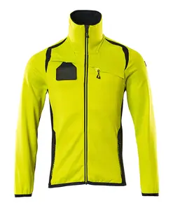 Mascot Accelerate Safe Microfleece Jacket with Half Zip (Hi-Vis Yellow/Dark Navy)  (X Large)