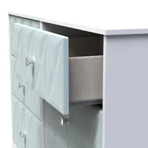 San Jose Ready assembled Duck egg blue & white 6 Drawer Chest (H)792mm (W)1117mm (D)395mm