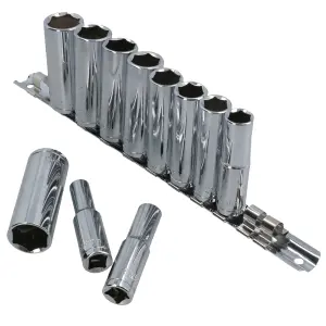 3/8" drive sockets deep metric sockets 8mm - 19mm 11pc