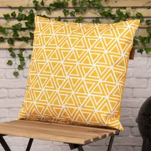 Veeva Indoor Outdoor Cushion Set of 2 Ochre Yellow Water Resistant Cushions