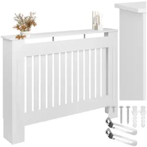 Radiator Cover Vila - with shelf, louvre design, optimal air circulation - white