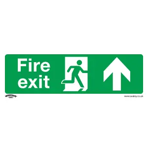 Sealey Safe Conditions Safety Sign Fire Exit Up Rigid Plastic Pack of 10 SS28P10