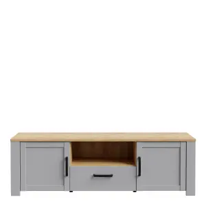 Bohol 2 Door 1 Drawer TV Unit in Riviera Oak/Grey Oak