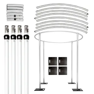 6ft - 10ft Pipe and Drape Backdrop Stand with Baseplates 10ft Circular Pipe for Party Décor